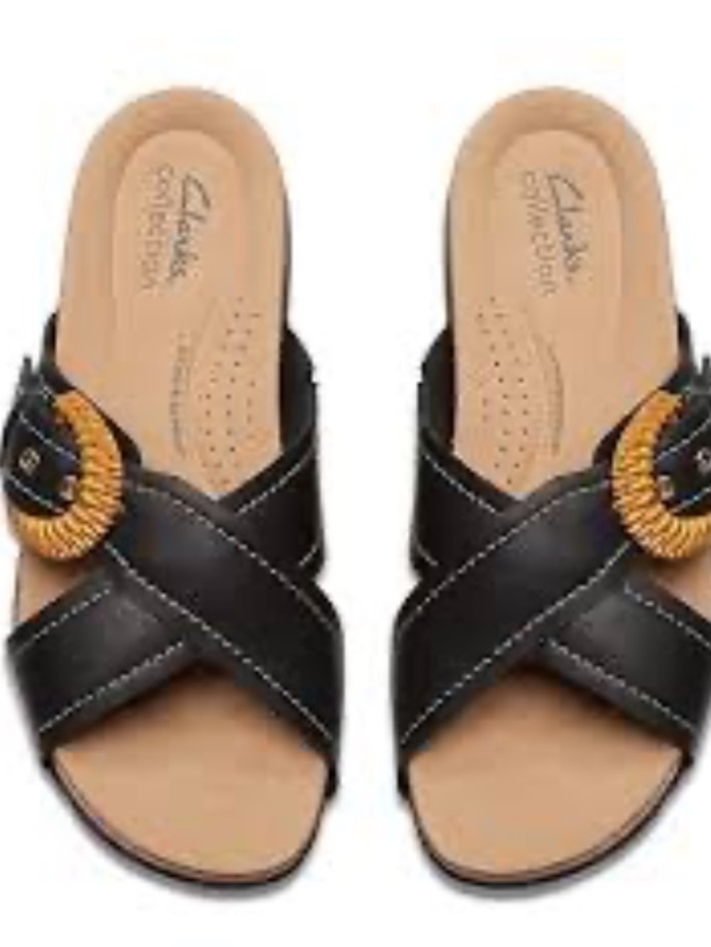 Clarks® Reileigh Bay Women's Leather Slide Sandals size US 9 W